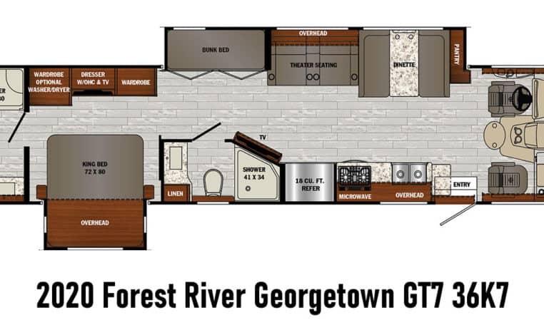 2020 Forest River Georgetown GT7 36K7 Class A RV Floorplan