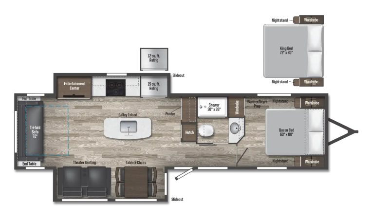 2022 Winnebago Voyage 3235RL Travel Trailer RV Flooplan