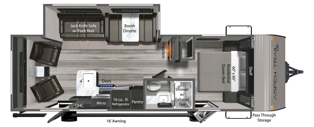 Dutchmen RV Aspen Trail LE 26RLWE travel trailer RV floorplan