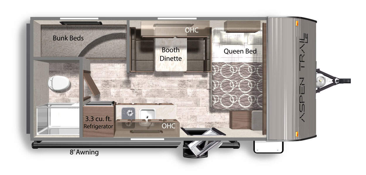 Dutchmen RV Aspen Trail Mini 17BH travel trailer RV floorplan