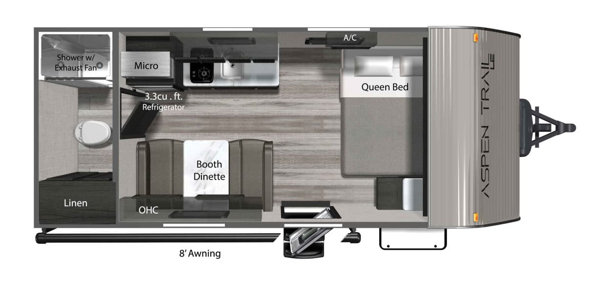 Dutchmen RV Aspen Trail Mini 17RB travel trailer RV floorplan