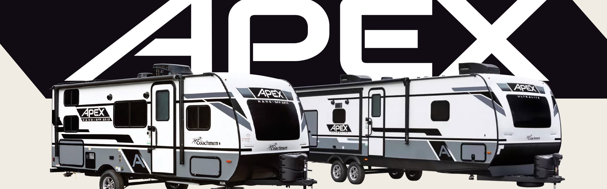 Coachmen Apex travel trailer RV homepage slider