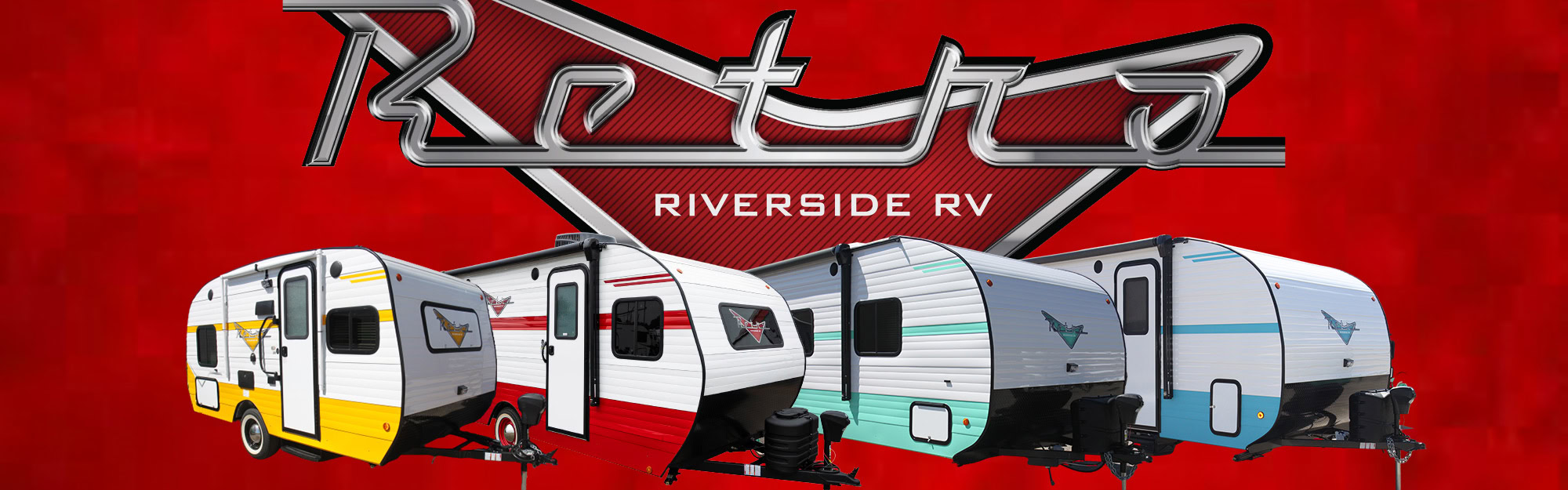 Riverside RV Retro travel trailer RV homepage slider